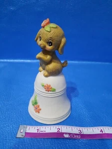 Vintage Puppy Flower Bell Floral Bunny? Animal Porcelain R D C Taiwan - Picture 1 of 8