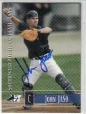 John Jaso auto 2005 Grandstand card bb #3068 SW Michigan Devil Rays