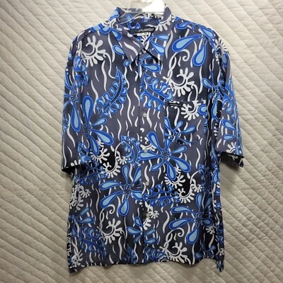 Rusty Button Up Blue Shirt Men's Size XL Abstract Print - Image 1 of 4