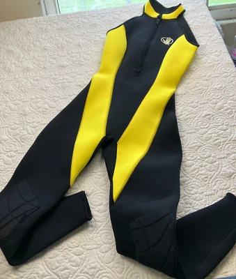 Body Glove Women's 5/6 Wetsuit Full Length Sleeveless Black/Yellow Surf Diving - Image 1 of 4