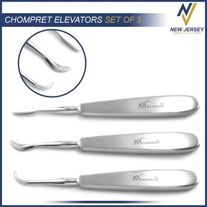 3 Pcs Dental CHOMPRET Elevators Oral Surgery PDL Luxating Tooth Root loosening - Picture 1 of 4