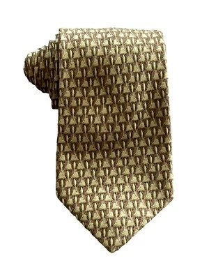 Corbata GC Internazionale 3,5" Ancho 60" Largo Beige 100% Seda Foto 1 de 4