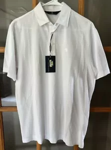 89,50 $ Hart Schaffner Marx Poloshirt 4 Knöpfe S/S Baumwolle weiß Herren Medium neu mit Etikett - Bild 1 von 4