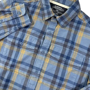 REI Co-Op Flannel Shirt Men's Small Blue Plaid Flap Pockets Outdoors Cabincorp - Picture 1 of 7