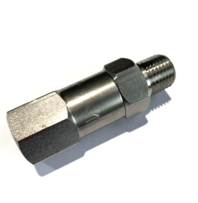 1/4" INLINE CHECK VALVE 5000 PSI 4GPM  F x M NPT Stainless Steel J.E.ADAMS Viton - Image 1 of 4