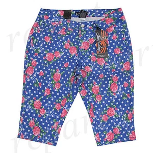 New Jeans Colony Women's Casual Jeans Capri Summer Blue Floral 14 16 18 20 22 - Picture 1 of 2