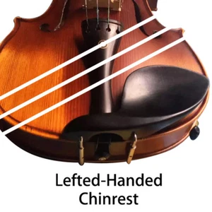 Left Handed Hand Strad Violin Chinrest Ebony Wood 4/4 Size Screw Clamp Wood Pad - Picture 1 of 3