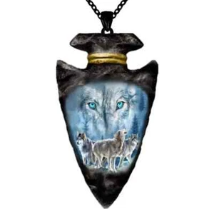 Beautiful Wolf Arrow Head Pendant & 17" Necklace! FREE SHIPPING IN THE USA! - Picture 1 of 1