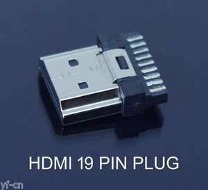 500pcs Nickel Plated HDMI Type A 19pin Male Plug Socket Soldering Connector - Bild 1 von 5