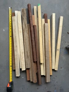 HUGE LOT! 15+ lbs Large Flat rate TURNING BLANKS LUMBER Hard WOOD 1" X 1" X 23" - Picture 1 of 5
