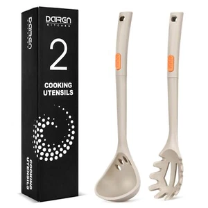 Silicone Pasta Fork and Ladle Spoon Set, Large Non Stick Kitchen Utensils for... - Picture 1 of 7