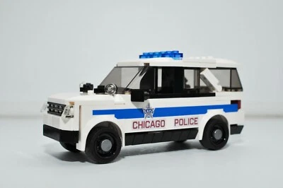 Custom Police Interceptor Chicago Police delgada línea azul modelo construido con ladrillos Foto 1 de 2