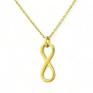Infinity Anhänger Halskette 24k Gold Sterling Silber Schmuck zierliche Halskette Geschenk - Bild 1 von 5