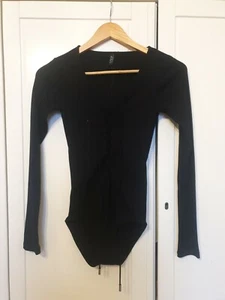 Ladies Guess Black long sleeve tie up Body Top Size 6 - Picture 1 of 7