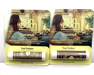 2 NUEVO Sun Bum Coco Protector Solar Amplio Espectro FPS 30 Bálsamo Labial 2026 - Imagen 1 de 3
