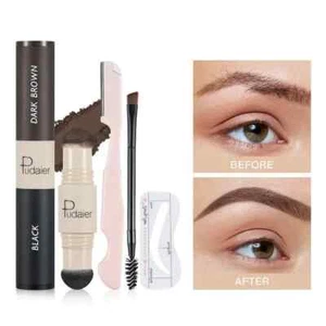 Eyebrow Stamp Shaping Set with Trimmer Tools Brush Brows Powder Stick Hair New - Picture 1 of 8