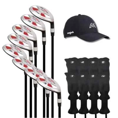 Senior Mens Majek Golf K5 Hybrid Clubs Complete Set #3-PW + Headcovers + Hat - Image 1 of 4