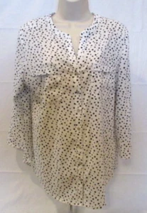 Blusa túnica mediana blanca y negra con cuello en V para mujer Kim Rodgers - Imagen 1 de 6