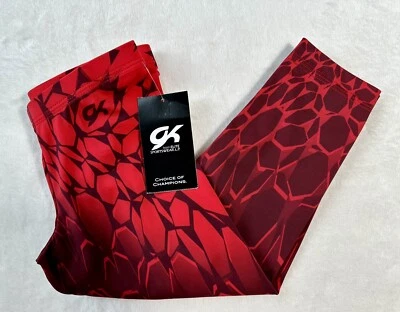 Nuevo GK Elite LEGGINGS CAPRI Gimnasia ROJO NEGRO Leotardo PANTALONES Medias Niñas CL Foto 1 de 4