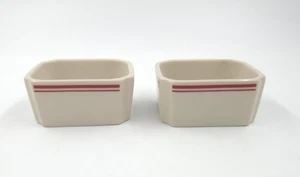2 Vintage Ceramic Sugar Packet Holder Red Band DINER STYLE Kitchen Accessory MCM - Picture 1 of 3