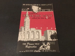 Cleveland Indians 1932 IMPERFECT Game Program Scorecard Reprint Scoreboard +Card - Picture 1 of 9