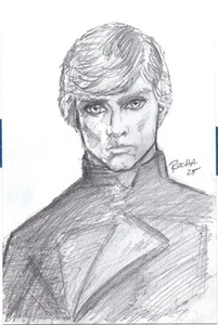 Luke Skywalker STAR WARS ORIGINAL ART DRAWING SKETCH Return Of the Jedi - Picture 1 of 2