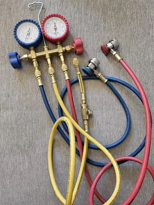 Colector de calibre Imperial R12 R134A con mangueras automotrices nunca usado Foto 1 de 3