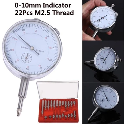 Test Gauge Dial Indicator Measuring Metal 10.6*5.8*4.5cm 22Pcs 4.17*2.3*1.8inch - Image 1 of 4