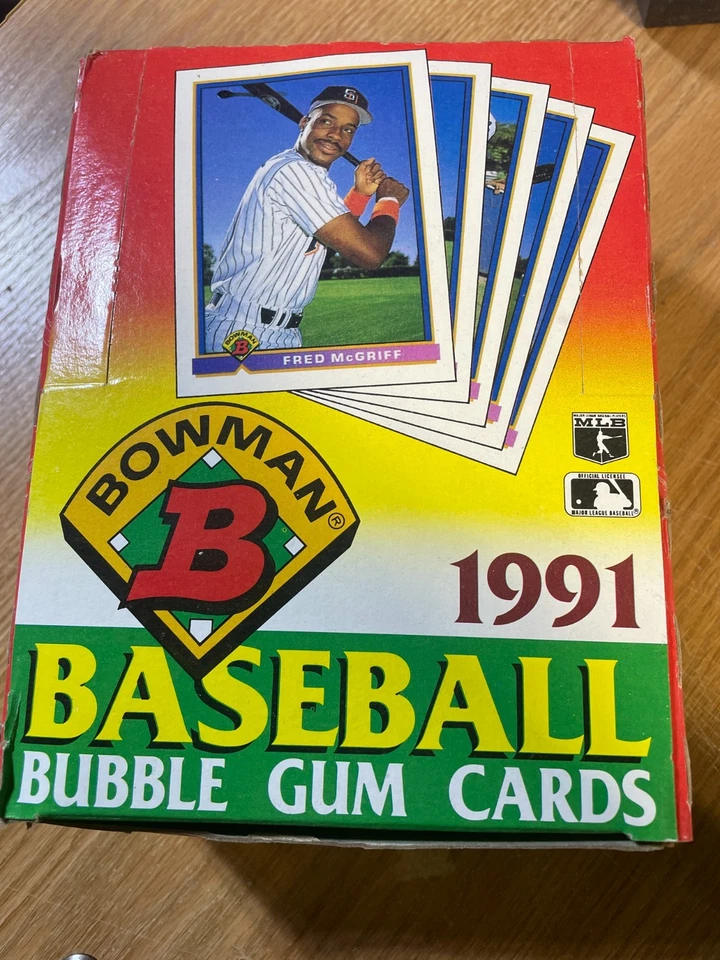 1991 年 Bowman 棒球未开封蜡盒 - 36 包 14 张卡 - Chipper RC — 第 1/1 张图片