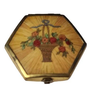 Antique 1930s Houbigant  Paris New York Art Deco Basket Powder Compact - Image 1 of 4