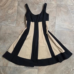 Vestido para mujer Maggy London negro y beige sin mangas ajustado y acampanado talla 4 - Imagen 1 de 5