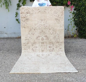 Neutral Rug 3x6, Vintage Rug Beige, Handmade Rug, Rugs For Living Room - Picture 1 of 10