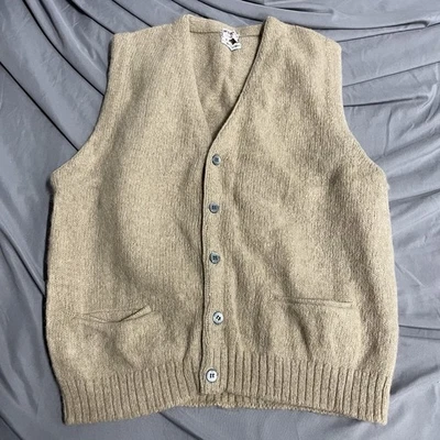 Chaleco de Colección Años 60 McGregor Fuzzy Mohair Shetland Lana Cobain Botón Grunge M EE. UU. Foto 1 de 4
