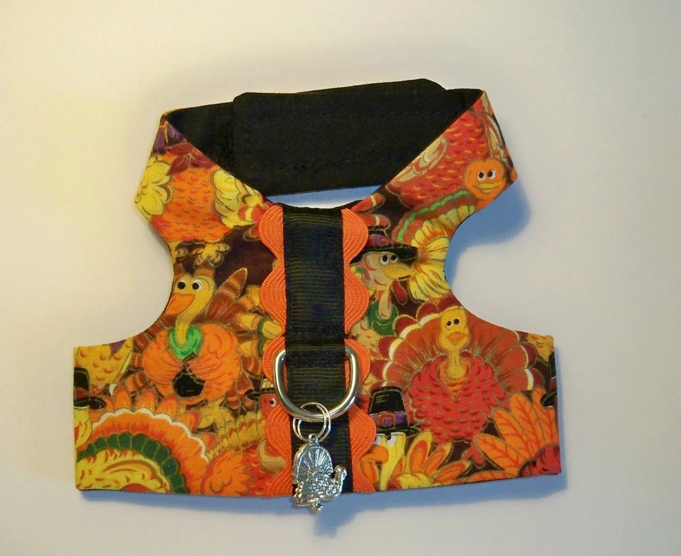 XXS Perro Cachorro Mascota Personalizado Moda Arnés Acción de Gracias Pavos Dije Foto 1 de 1