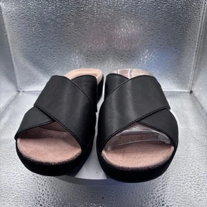 NWOB Vionic 'Hayden' Black Leather Platform Sandals - 5 Euro. 36 New - Picture 1 of 8