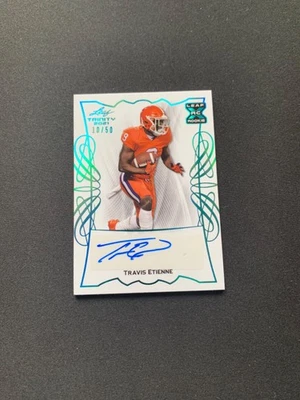 TRAVIS ETIENNE 2021 Leaf Trinity AUTOGRAPH #/50 AUTO Clemson Tigers JAGUARS - Image 1 of 2