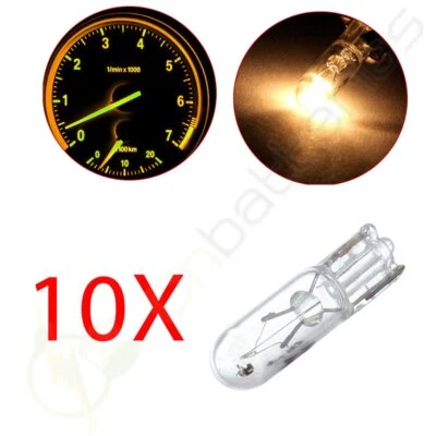 10Pcs Warm White Wedge Instrument Gauge Dash Lights Halogen Mini Bulbs T5 37 74 - Image 1 of 4