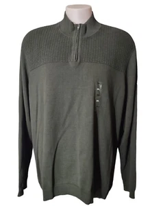 Alfani Sweater Knit Pullover Adult XXXL Men's 3XL Long Sleeve Quarter-Zip New - Picture 1 of 12