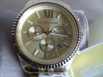 Michael Kors MK8281 Lexington Gold Tone Stainless Steel Chronograph - Men Watch - image 1 of 4