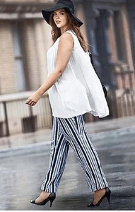 Lane Bryant klassische Hose Lena mäßig CurvyFit Stretch Leinen Übergröße 26 - Bild 1 von 8