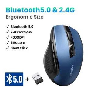 Wireless Mouse Bluetooth5.0 Mouse Ergonomic 4000DPI 6 Buttons Mouse For MacBook - Picture 1 of 31