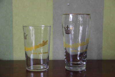 LOT DE 2 VERRES A BIÈRE DIFFÉRENT BRASSERIE DE CHAMPIGNEULLES 54250 FRANCE - Photo 1/4