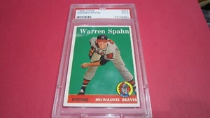 1958 TOPPS Warren Spahn PSA 5 graded Milwaukee Braves hall of famer - Picture 1 of 4