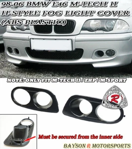 Fits 99-06 BMW E46 M-Tech II Bumper Only H-Style Air Duct Dual Fog Covers (ABS) - Picture 1 of 5