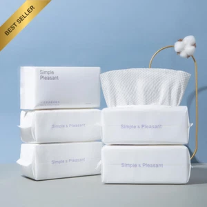 Disposable Cotton Face Towels 300 Count Soft Makeup Remover Wipes Sensitive Skin - Picture 1 of 12