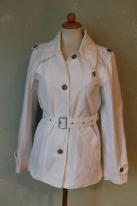 Donaldson Jacke Trenchcoat weiss Gr. 36 / S Business Gürtel tailliert kurz - Bild 1 von 5