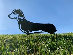 Dachshund Metal Sausage Dog Rusty Garden Art Silhouette Ornament Mild Steel - Picture 1 of 2