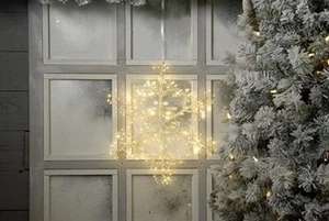 Festive 40cm Warm White Starburst Snowflake P036372 - Picture 1 of 1