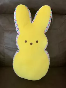 Peeps Plush Yellow 17" Bunny w/ Rainbow Polka Dots Easter NWT - Picture 1 of 4