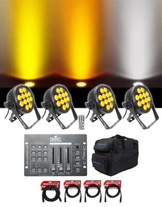 (4) Chauvet DJ SlimPar Pro W USB D-Fi Wash Lights+Bag+Controller+Cables+Remote - Picture 1 of 10